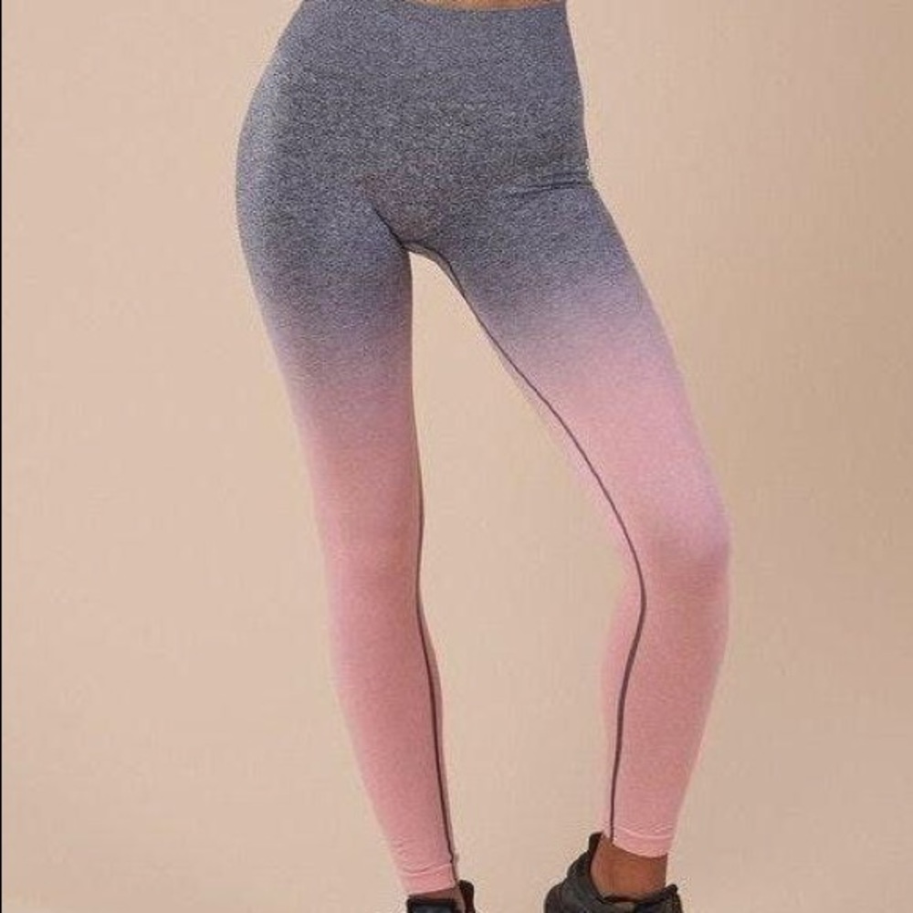 Gymshark Pink and Grey Ombré Leggings 🦈